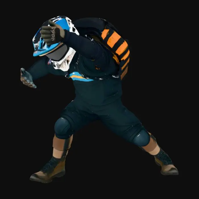 3D model for Generate a model of a futuristic mountain bike rider or Motorcross rider standing in a T pose