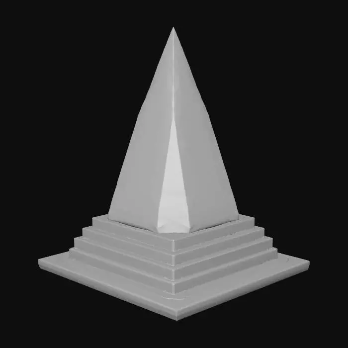 3D model for the model needs to be futuristic shape, like a science fiction architectural block.
it must have one flat surface on the bottom and must be wider than its height
trapezoidal or similar
