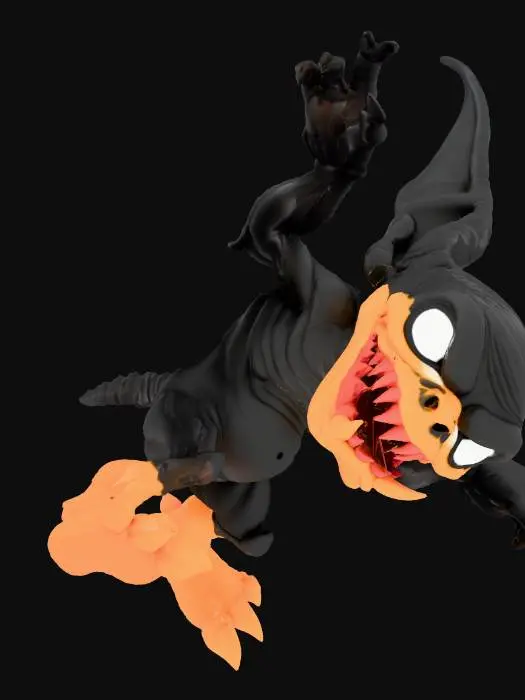 3D model for crea un goblin  estilo cartoon cute terror  , con brazos y piernas  , con ojos y boca demonaicos , las manos garras