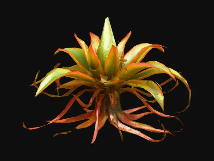 3D model for uma planta exótica alienígena, carnívora e robusta. textura de alta resolução