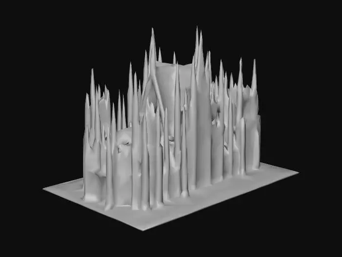 3D model for uma catedral gótica altamente detalhada, arte para jogo mobile