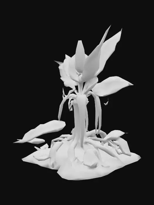 3D model for uma planta exótica alienígena, carnívora e robusta. textura de alta resolução