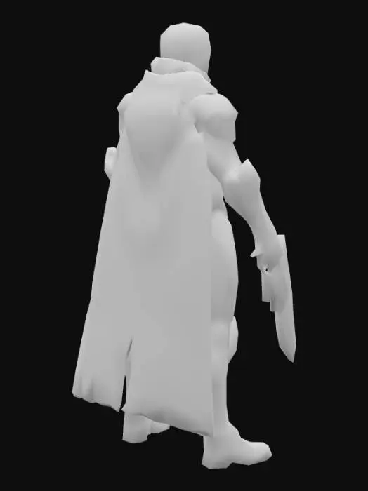 3D model for um guerreiro humano  numa era de ficção científica, com uma arma laser na mão esquerda. A pose.  arte para jogo mobile 