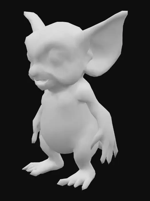 3D model for um goblin fantasia; em A pose; arte para jogo mobile