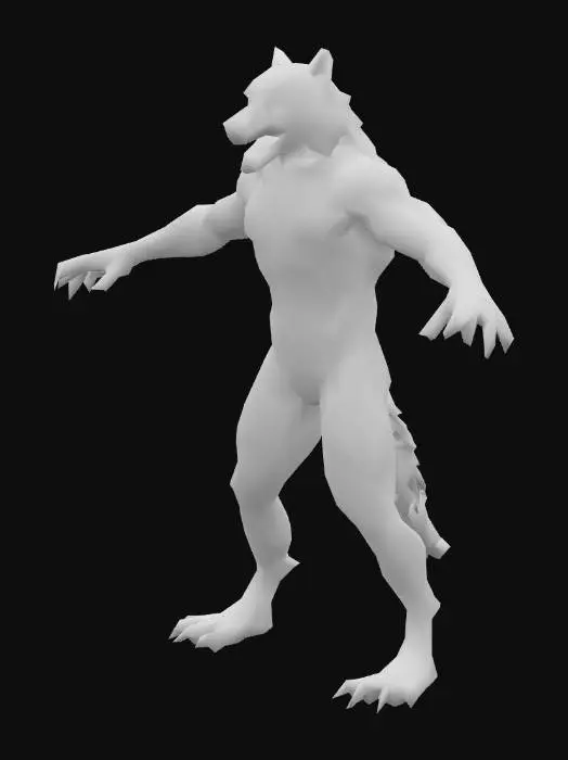 3D model for um lobo guerreiro, arte para jogo mobile