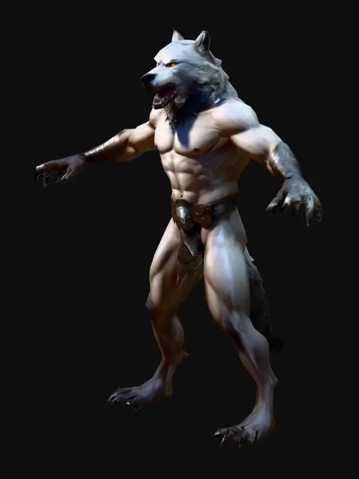 3D model for um lobo guerreiro, arte para jogo mobile