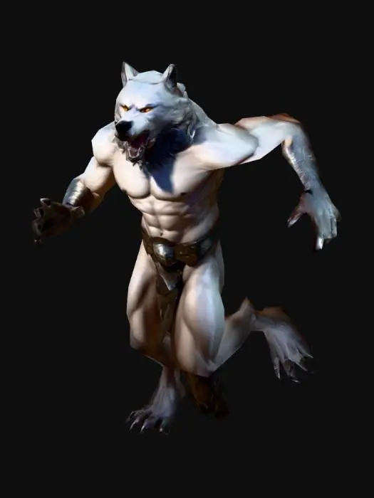3D model for um lobo guerreiro, arte para jogo mobile