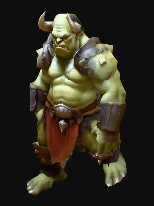 3D model for um ogro guerreiro, arte para jogo mobile
