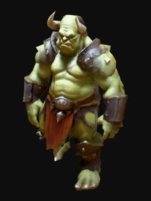 3D model for um ogro guerreiro, arte para jogo mobile
