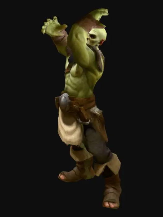 3D model for um Orc camponês, arte para jogo mobile