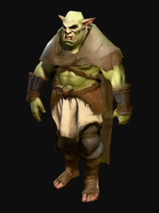 3D model for um Orc camponês, arte para jogo mobile