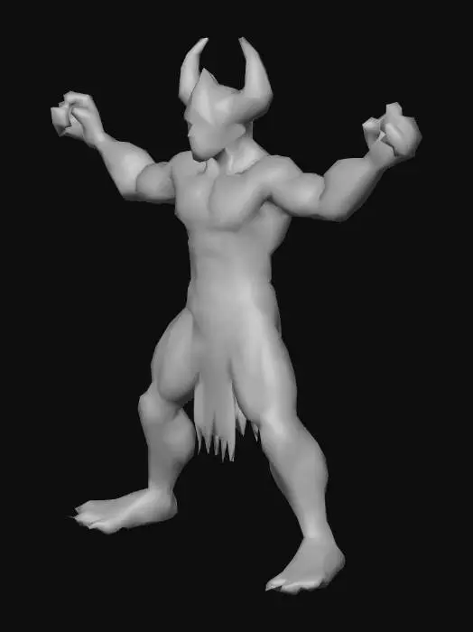 3D model for um Pit Fiend fantasia, arte para jogo mobile