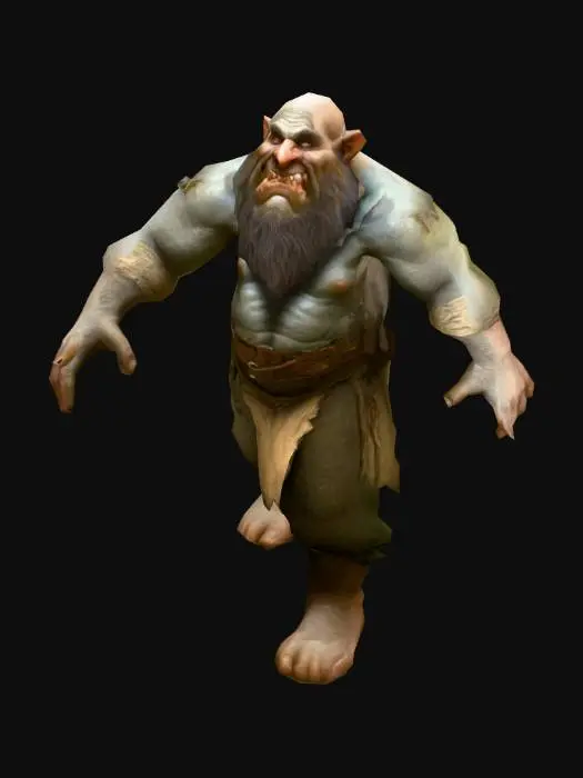 3D model for um troll camponês, arte para jogo mobile