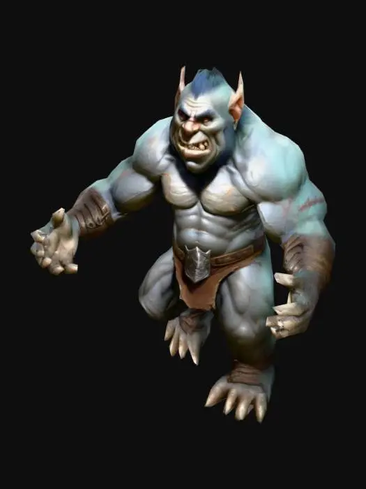 3D model for um troll guerreiro, arte para jogo mobile