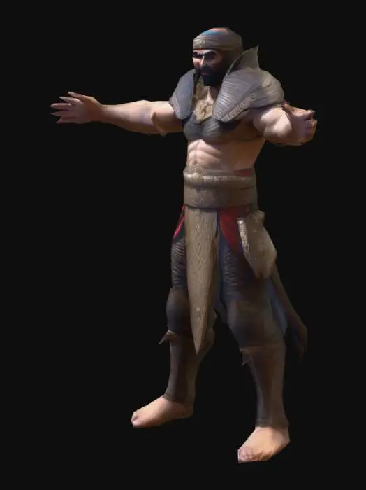 3D model for um Assírio vilão, arte para jogo mobile