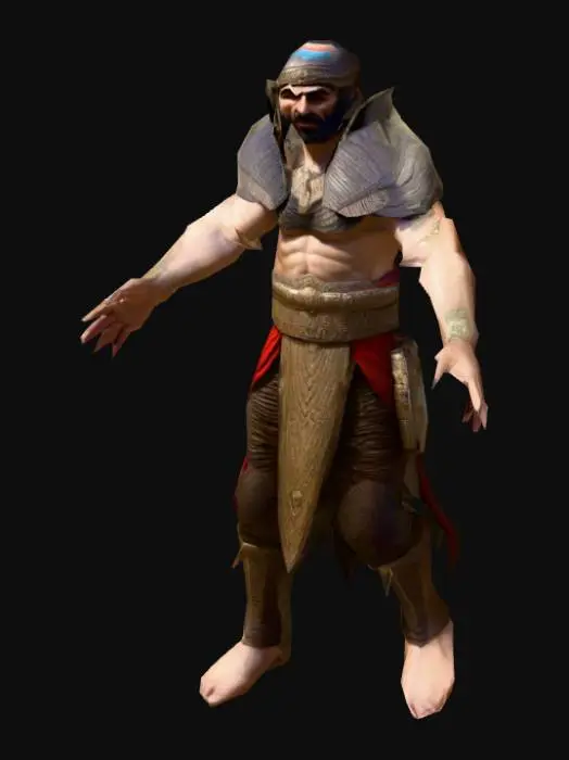 3D model for um Assírio vilão, arte para jogo mobile