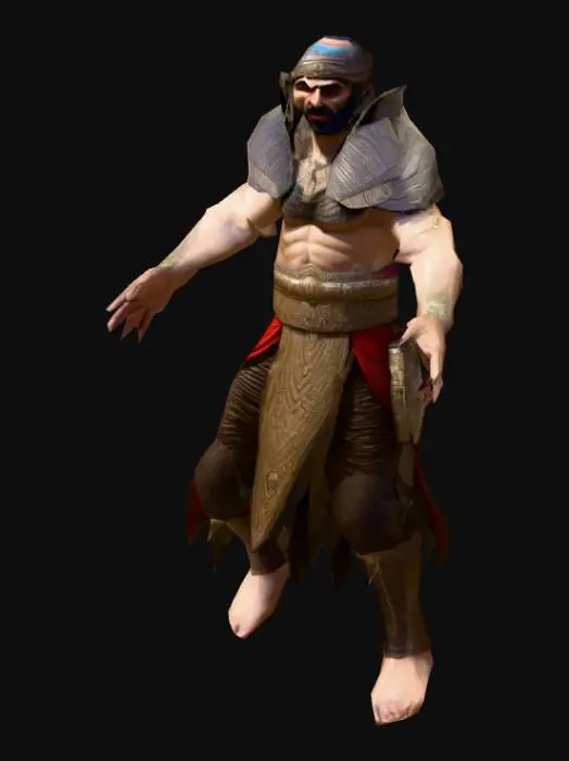 3D model for um Assírio vilão, arte para jogo mobile