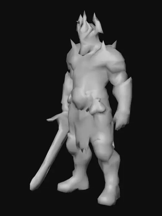 3D model for um Assírio vilão, forte e robusto; mas meio gordo;  arte para jogo mobile