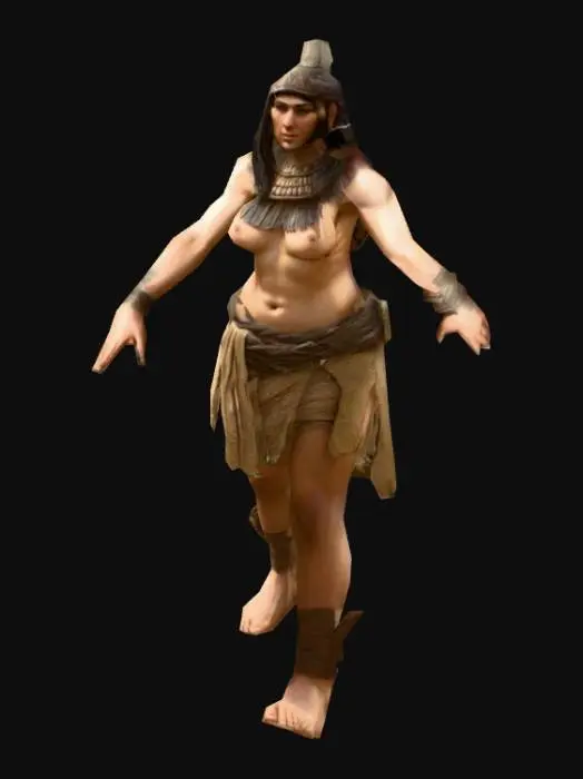 3D model for um Sumério ladrão, forte e robusto; mas meio gordo;  arte para jogo mobile