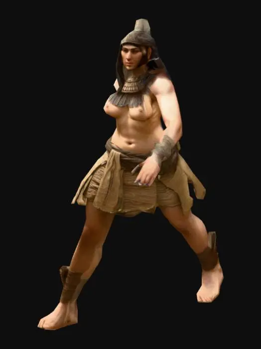 3D model for um Sumério ladrão, forte e robusto; mas meio gordo;  arte para jogo mobile