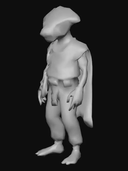 3D model for um alien bandido; robusto, e forte; mas com alguns dentes de ouro; vestindo roupas tropicais alienígena; arte para game mobile