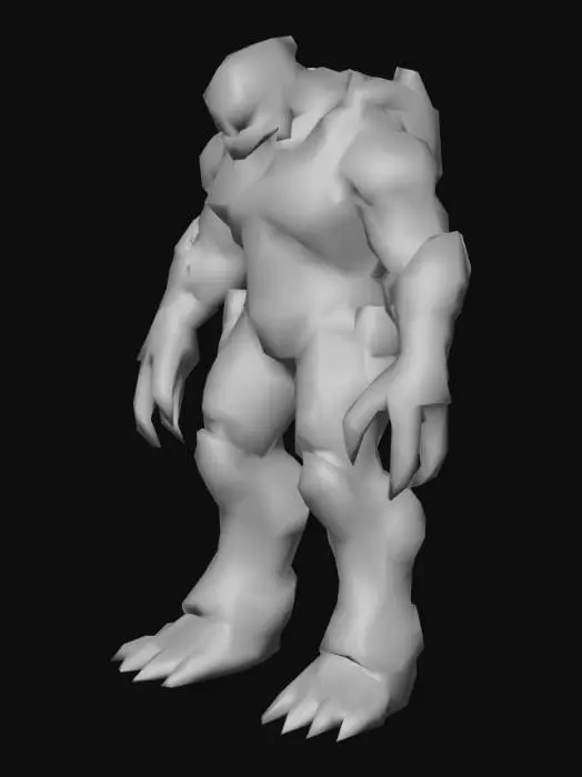 3D model for an alien  Muton from X-Com games warrior; in A pose; art for mobile game