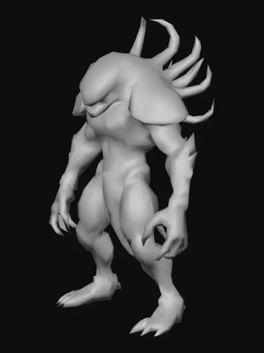 3D model for a Sectopod alien  warrior from X-COM games; in A pose; art for mobile game