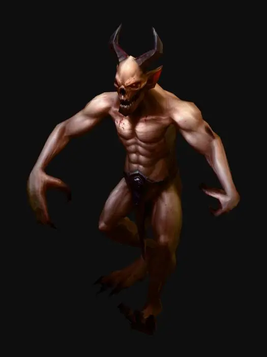 3D model for um pit fiend fantasia, arte para jogo mobile