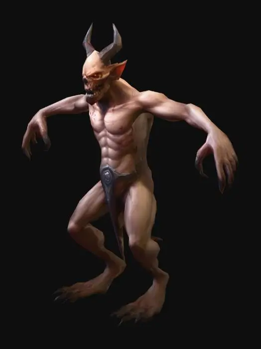 3D model for um pit fiend fantasia, arte para jogo mobile