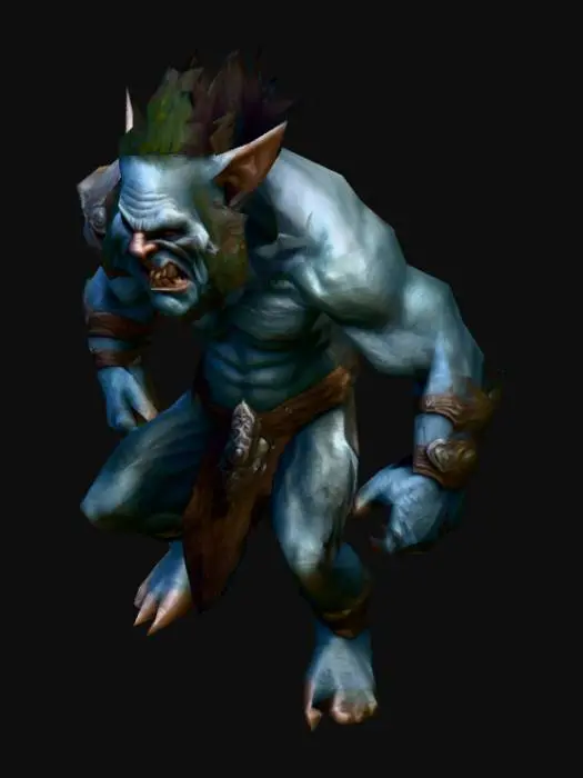 3D model for um troll altamente detalhado; arte para jogo
