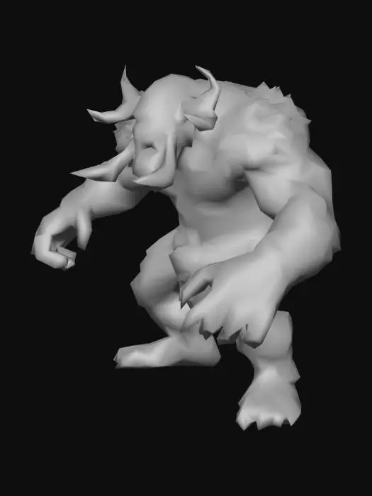 3D model for um ogro, em pose A, arte para jogo mobile
