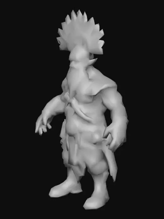 3D model for um ogro chefe de tribo; pose A; arte para jogo