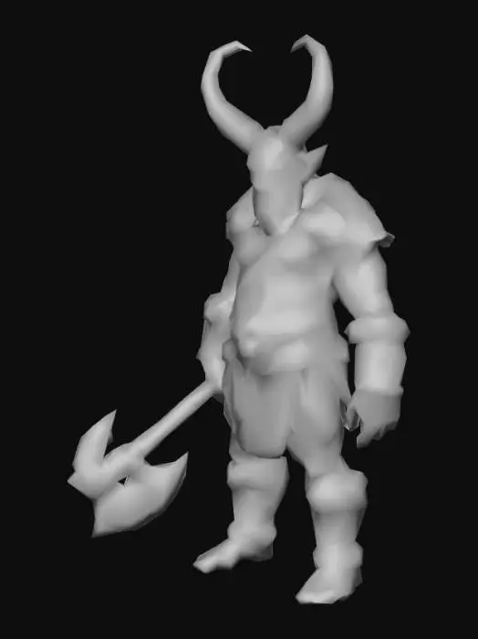 3D model for um Troll líder de regimento, em pose A; arte para jogo desktop
