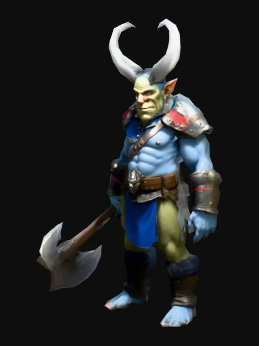 3D model for um Troll líder de regimento, em pose A; arte para jogo desktop