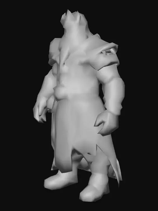 3D model for um ogro Presidente da República Trópicos; pose A;  arte para jogo mobile;