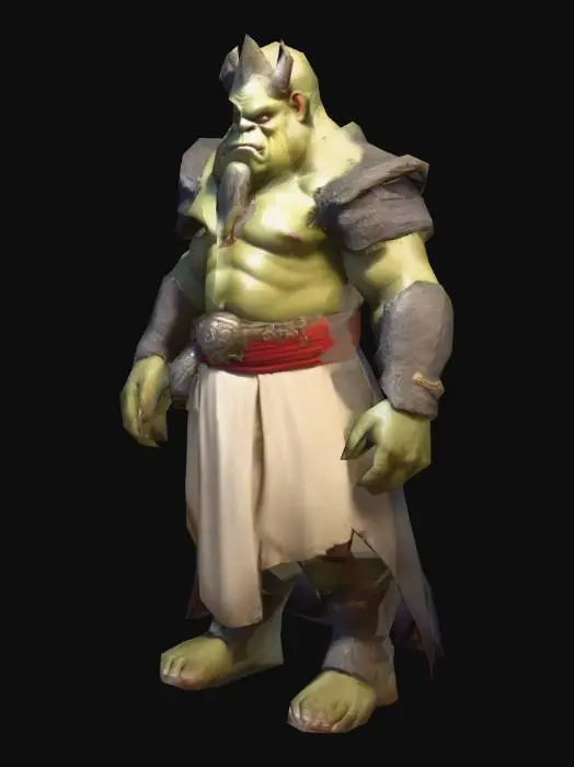 3D model for um ogro Presidente da República Trópicos; pose A;  arte para jogo mobile;