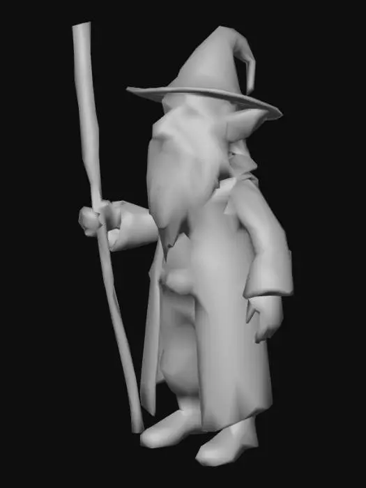 3D model for um troll professor; pose A; segurando  na mão direita uma régua escolar; arte para jogo mobile