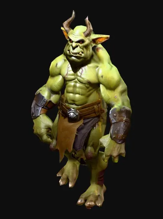 3D model for a orc genious teacher, art for mobile game