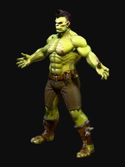 3D model for a orc genious teacher, art for mobile game