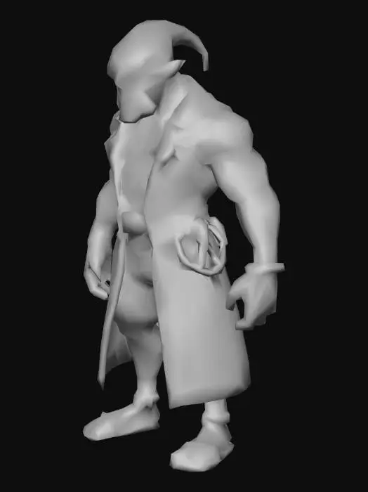3D model for A highly detailed Alien Cientist Genius model with a massive, muscular body and rough