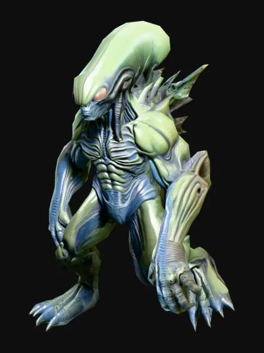3D model for A highly detailed Alien Emperor model with a massive, muscular body and rough