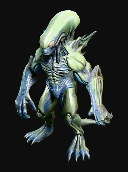 3D model for A highly detailed Alien Emperor model with a massive, muscular body and rough