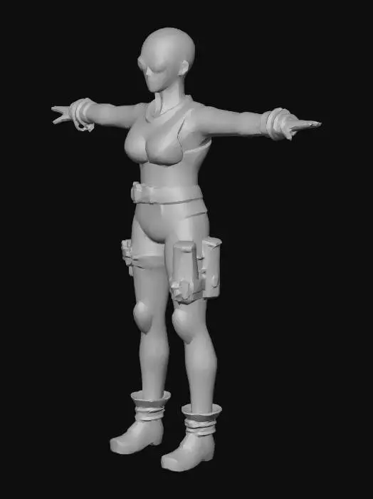 3D model for um engenheiro alienígena, com olhos grandes amarelos; corpo forte e robusto; veste roupa de algodão, estilo ficção científica; extremamente detalhado; ultra realístico