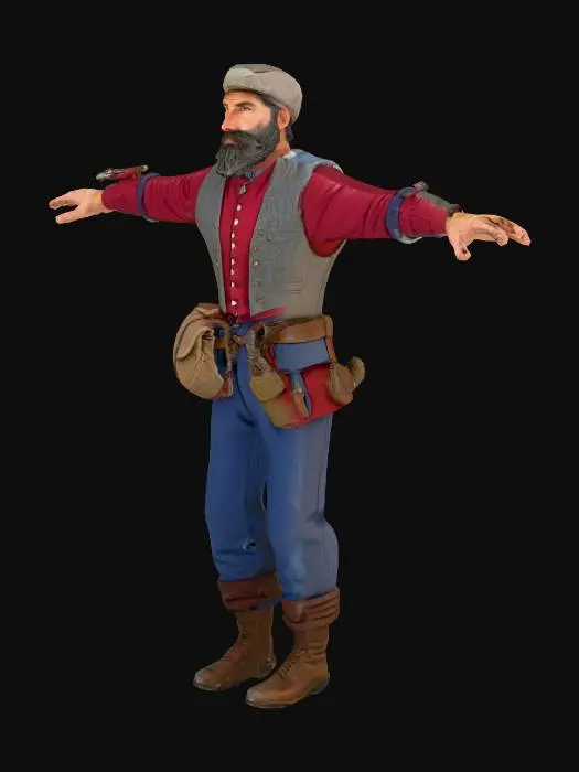 3D model for Britain Peasant Man