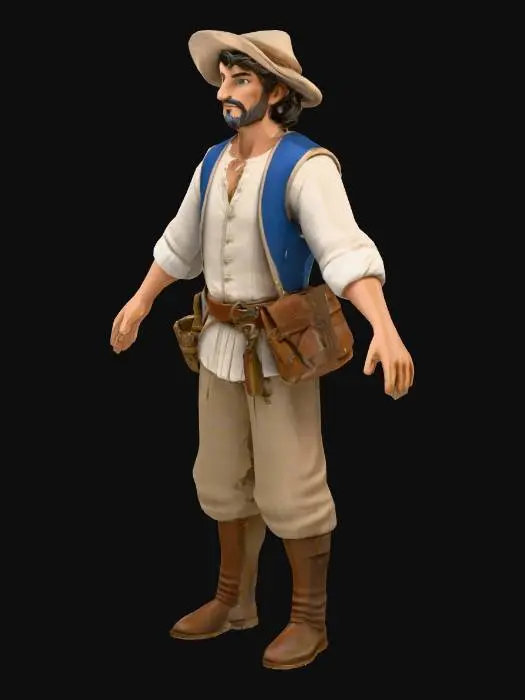 3D model for French Peasant Man