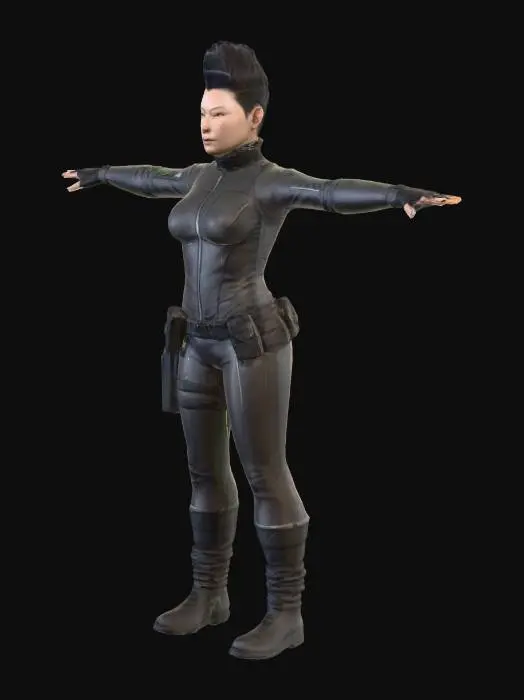 3D model for um engenheiro revolucionário de ficção científica, neto de Tesla, com roupas de inspeção de usina de antimatéria, e feitas de algodão, cores um pouco escuras, ultra realístico, extremamente detalhado