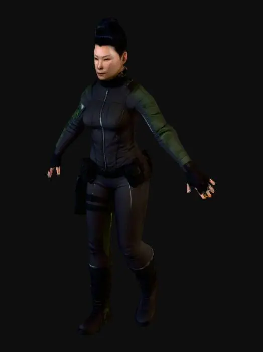 3D model for um engenheiro revolucionário de ficção científica, neto de Tesla, com roupas de inspeção de usina de antimatéria, e feitas de algodão, cores um pouco escuras, ultra realístico, extremamente detalhado