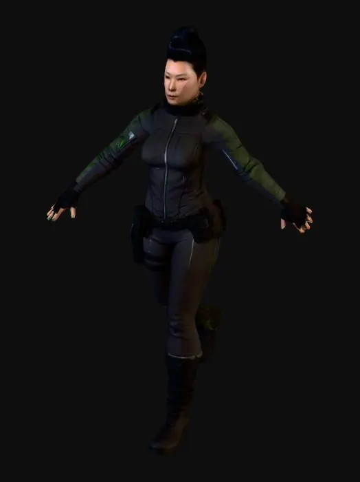 3D model for um engenheiro revolucionário de ficção científica, neto de Tesla, com roupas de inspeção de usina de antimatéria, e feitas de algodão, cores um pouco escuras, ultra realístico, extremamente detalhado