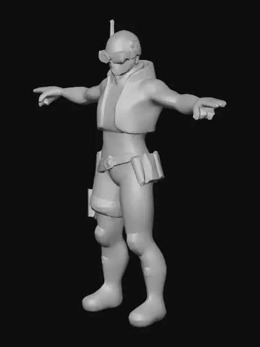 3D model for um engenheiro revolucionário de ficção científica, neto de Tesla, com roupas de inspeção de usina de antimatéria, e feitas de algodão, cores um pouco escuras, ultra realístico, extremamente detalhado