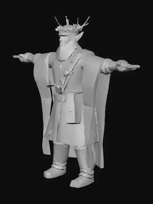 3D model for um Druida de jogos RPG fantasia como Ultima VII, altamente detalhado